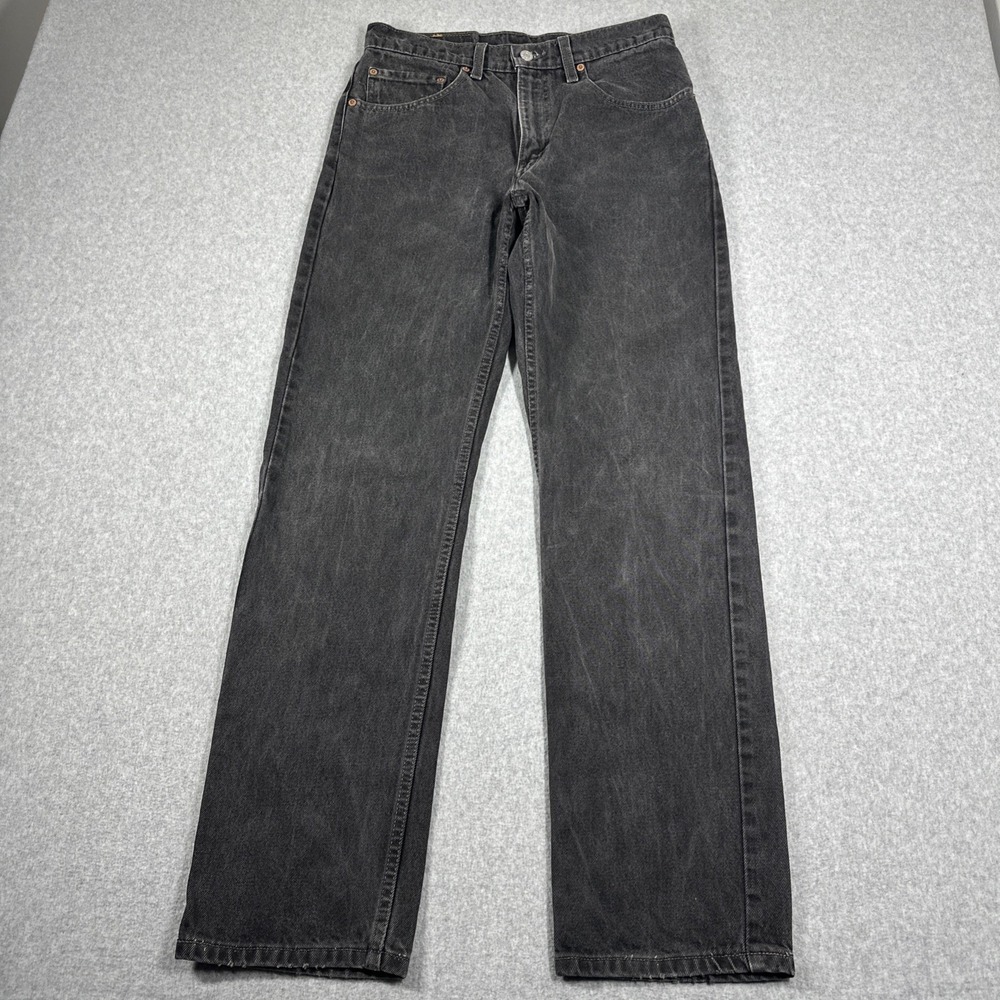 Vintage Levi's 505 Regular Fit Denim Jeans Black Wash 31x32(32x31) Made Canada